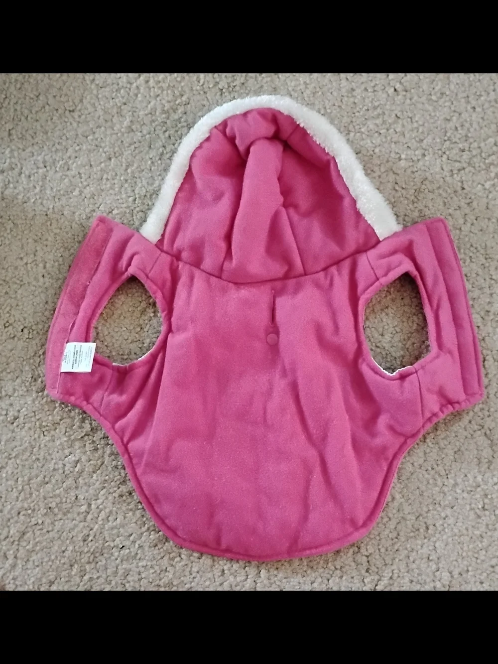 Brand New, Never Worn Pink Hooded Pet Jacket with Multicolor Stripe - Size XS